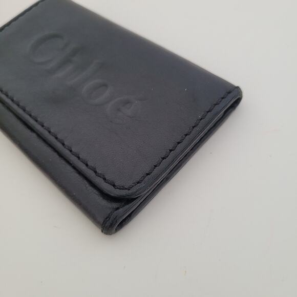 CHLOE Key Case Black Leather Small Holder Box Dust Bag Cowhide Designer - Picture 11 of 11